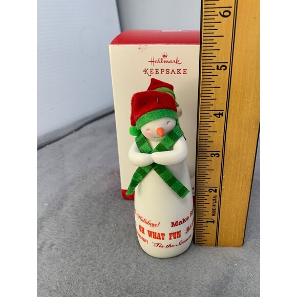 Hallmark Merry Wishes Snowman Ornament 2014 with box - Picture 8 of 14